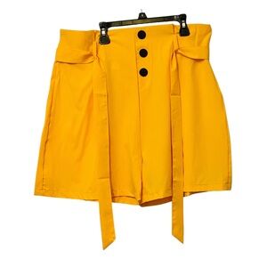 Y2K Yellow Buttoned Women's Shorts